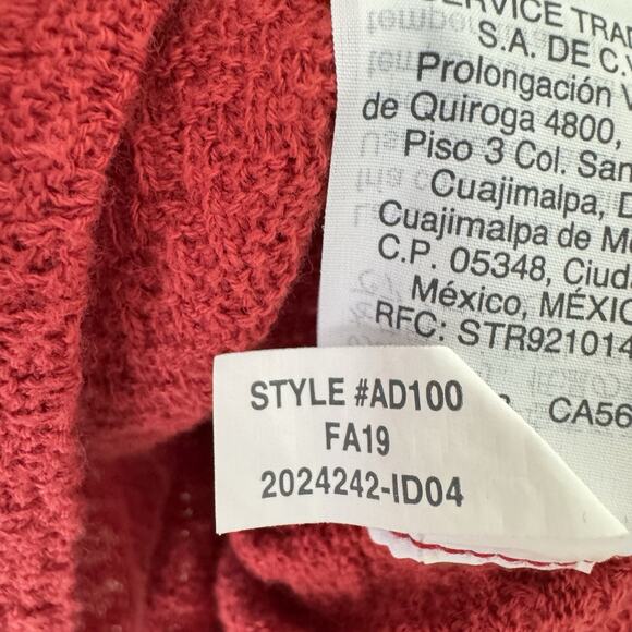 Madewell Texture & Thread Women’s Size S Red Long Sleeve Tie Front Top Casual - Picture 10 of 10